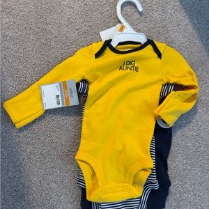 Carter's Yellow and Navy Bodysuit Set